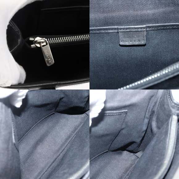 CELINE C Macadam Canvas Hand Bag Black Silver - Picture 11 of 13